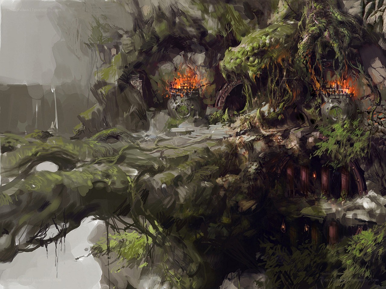 ancient overgrown temple