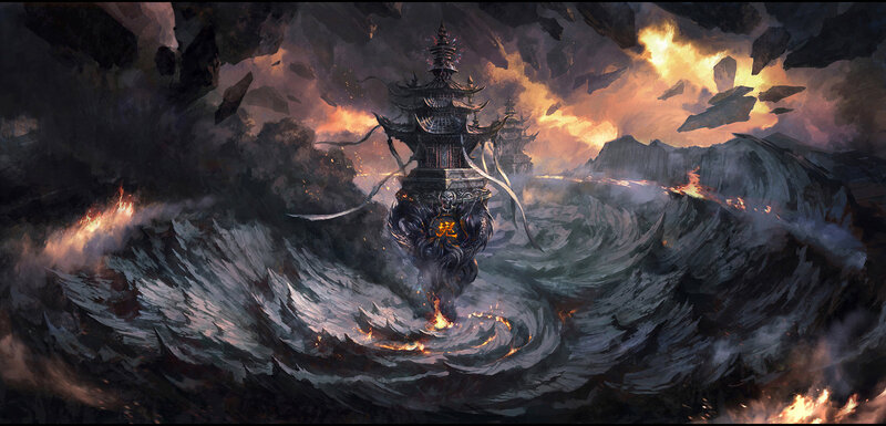 Ancient Pagoda in Storm