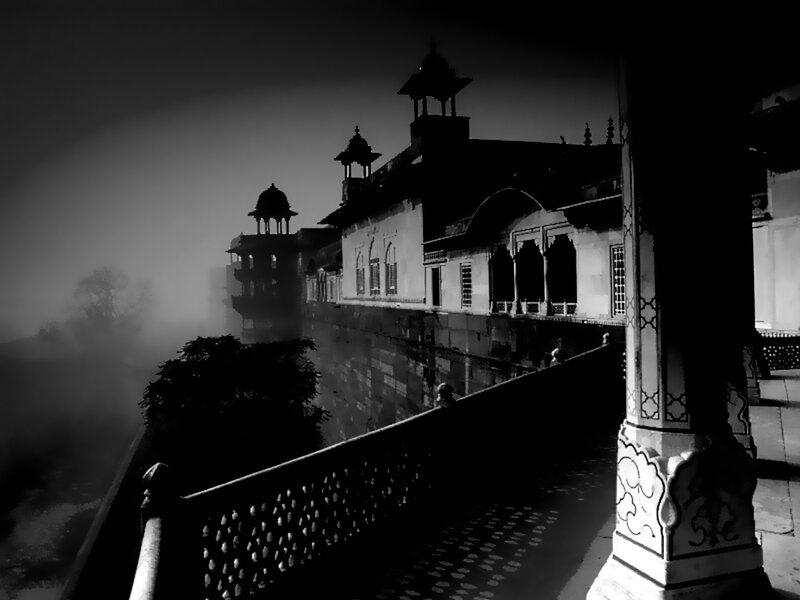 Ancient Palace in Fog