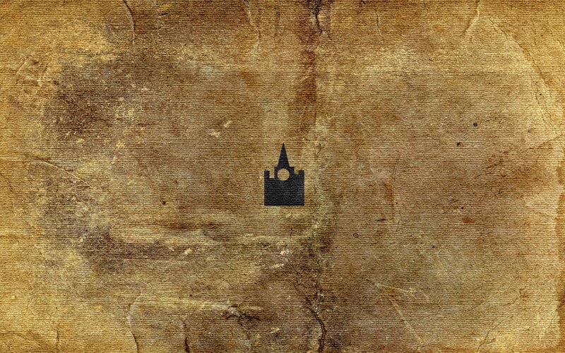 ancient parchment with castle logo