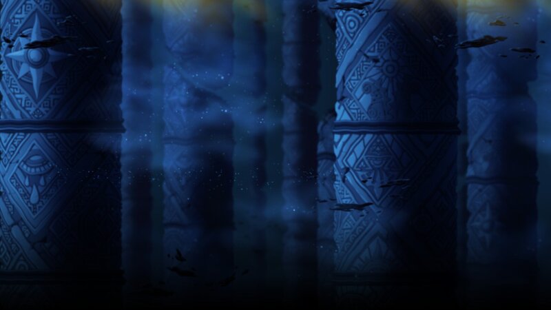 Ancient Pillars Underwater — Blue