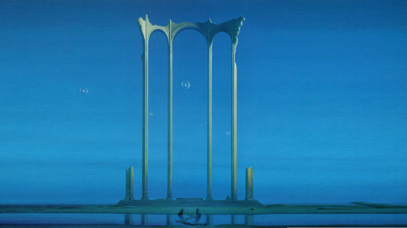 ancient pillars underwater