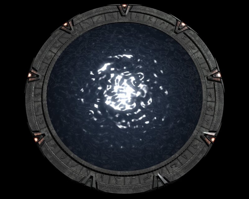ancient portal with glowing center
