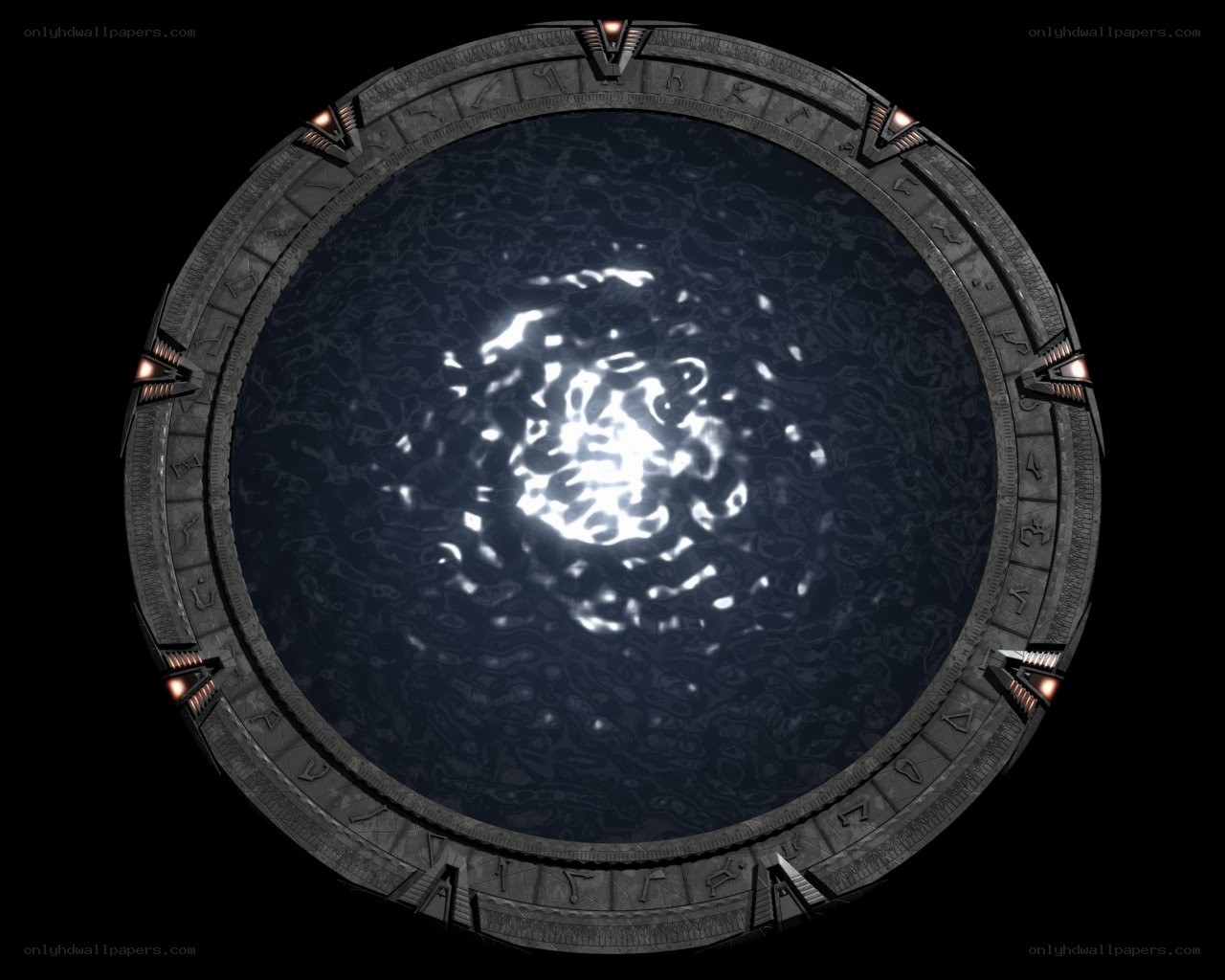 ancient portal with glowing center