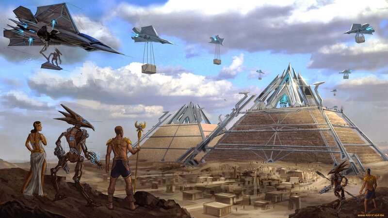 Ancient Pyramid Complex — Blue, Dramatic