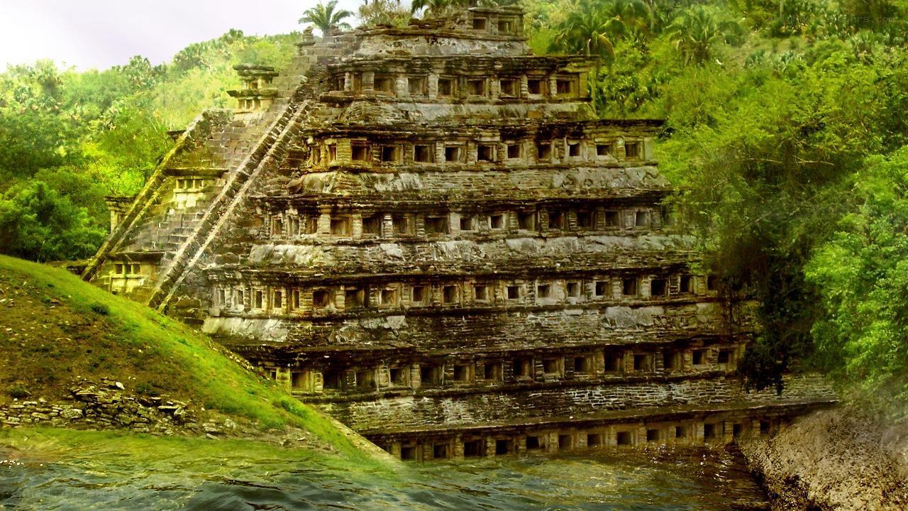 ancient pyramid in jungle