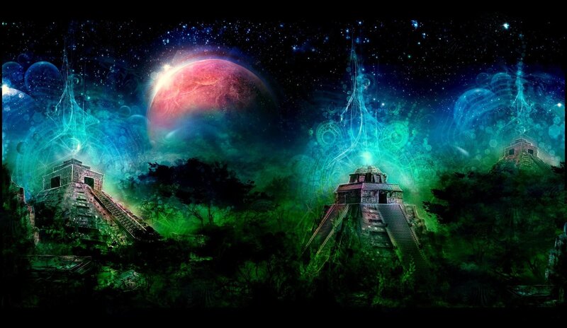 Ancient Pyramids in Jungle — Green