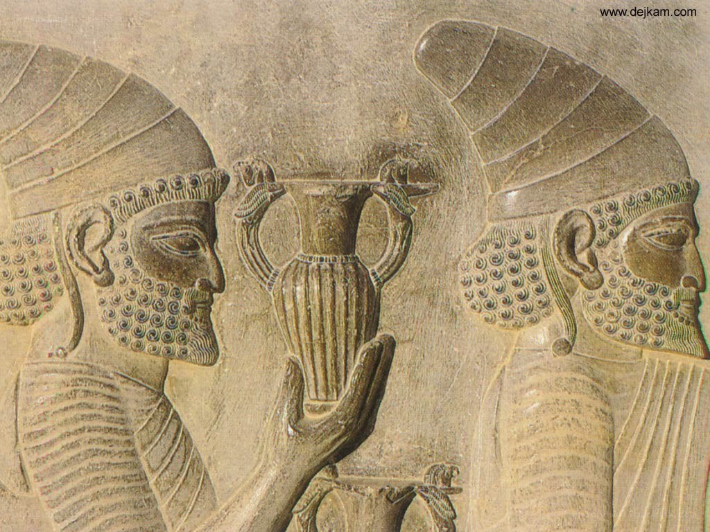 Ancient relief of two figures