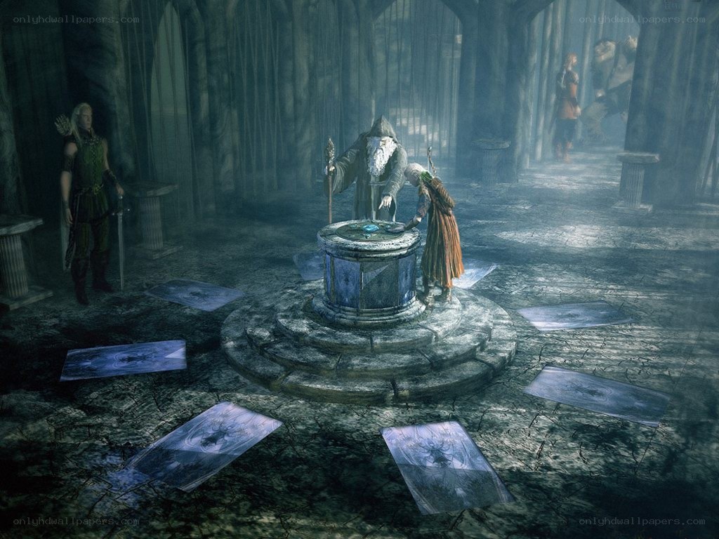 ancient ritual in a stone chamber