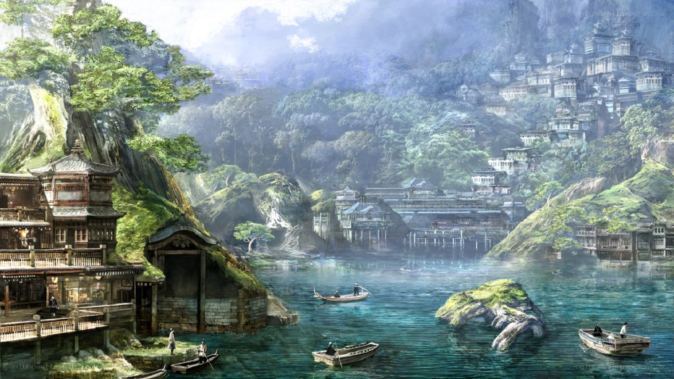 Ancient riverside village