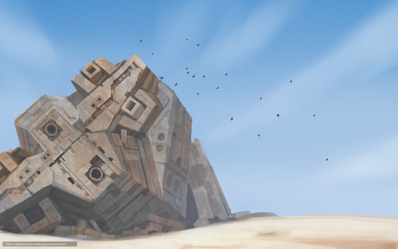 ancient robot in desert