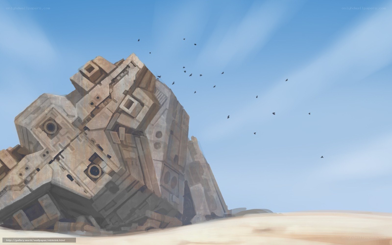 ancient robot in desert