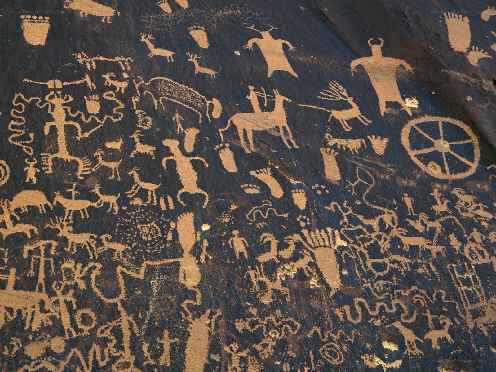 Ancient rock art petroglyphs