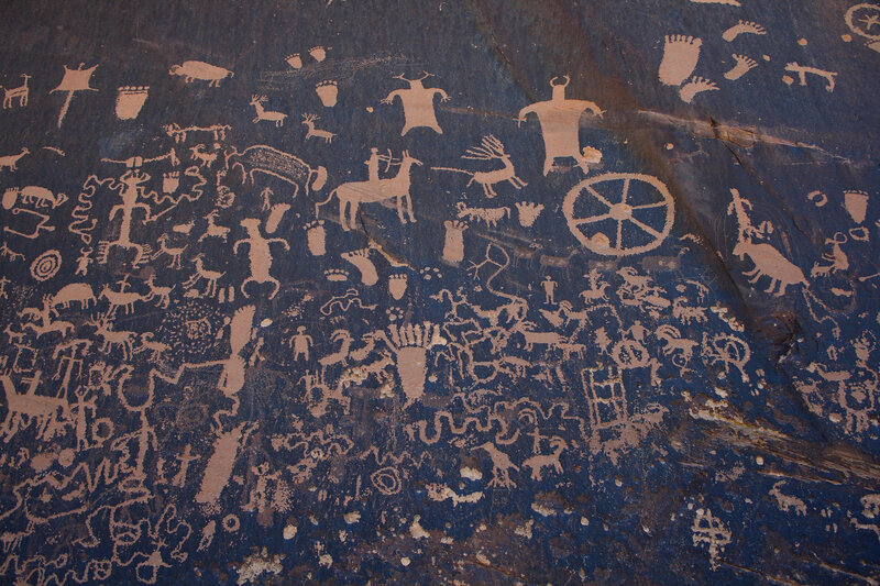 Ancient rock art petroglyphs