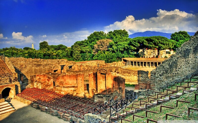 Ancient Roman Amphitheater — Blue, Dramatic