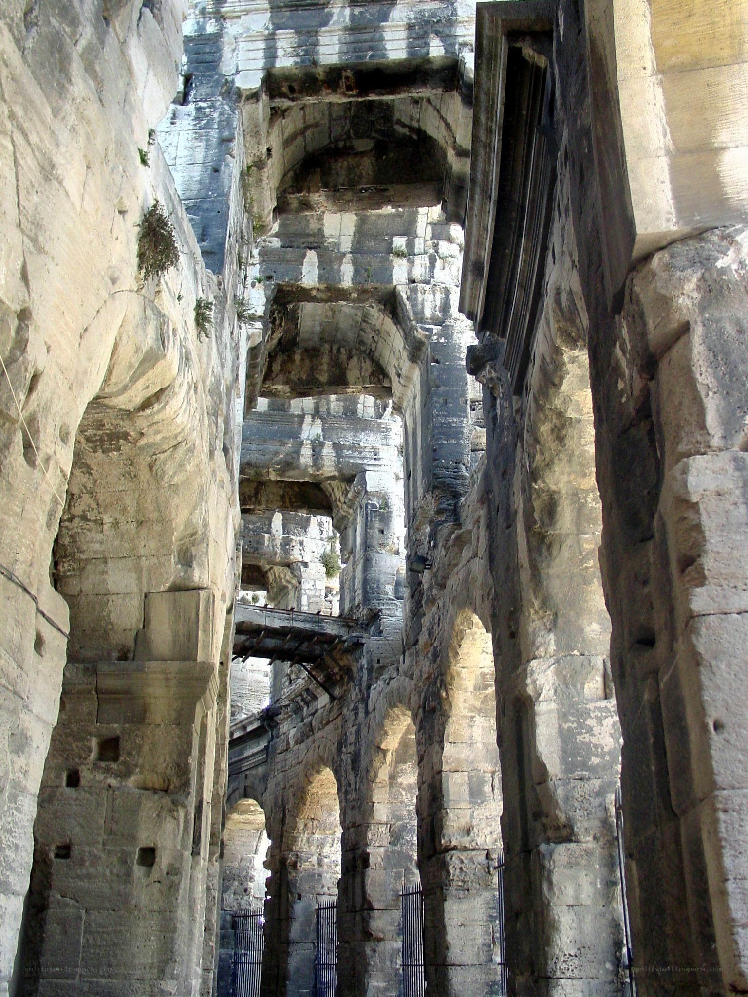 ancient roman amphitheater interior