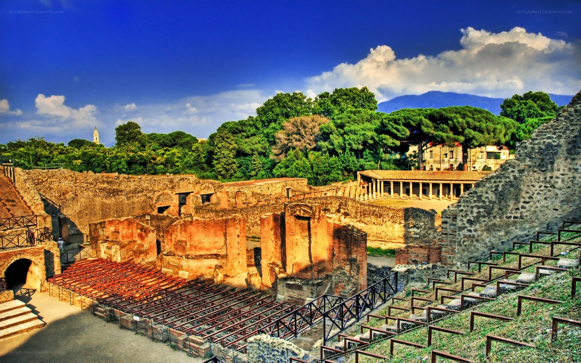 Ancient Roman amphitheater ruins