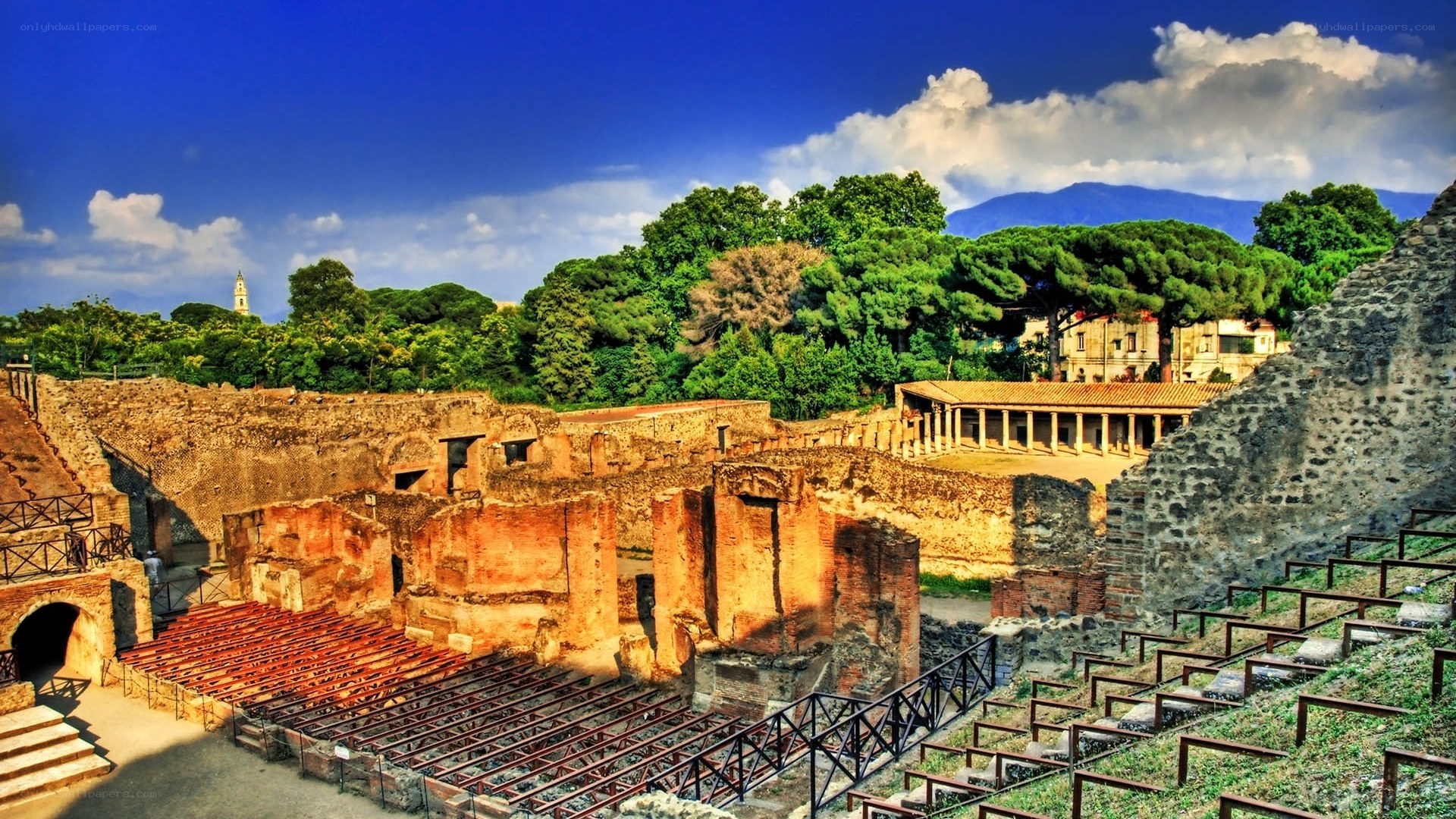 Ancient Roman amphitheater ruins