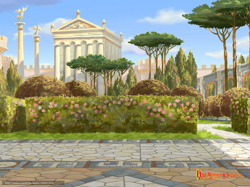 Ancient Roman garden scene