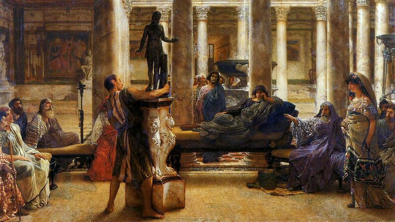 Ancient Roman gathering scene