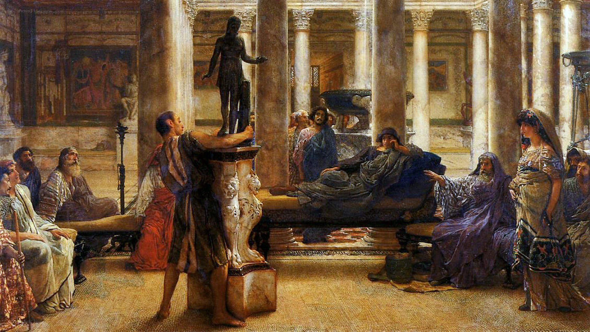 Ancient Roman gathering scene