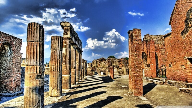 Ancient Roman Ruins — Blue, Dramatic, Afternoon, Photograph