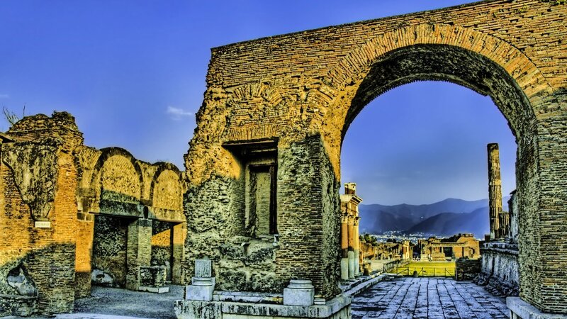 Ancient Roman Ruins — Blue, Dramatic, Sunset