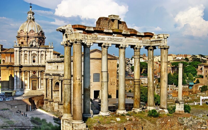 Ancient Roman Ruins — Blue, Historical, Afternoon
