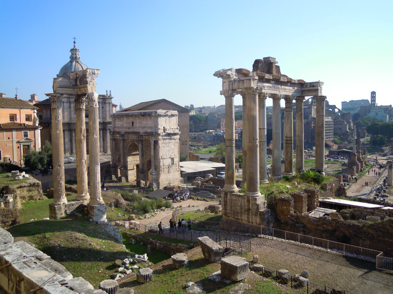 Ancient Roman Ruins — Blue, Historical