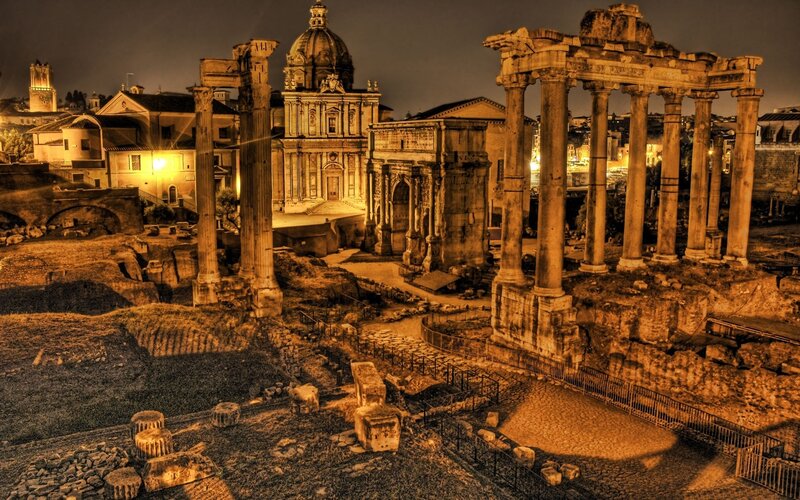 Ancient Roman Ruins — Brown, Dramatic
