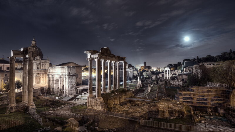 Ancient Roman Ruins — Dark Blue