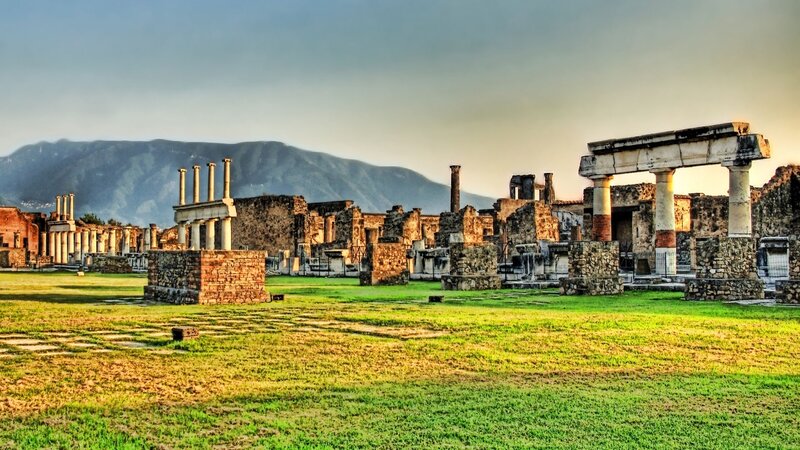 Ancient Roman Ruins — Green, Serene, Sunset