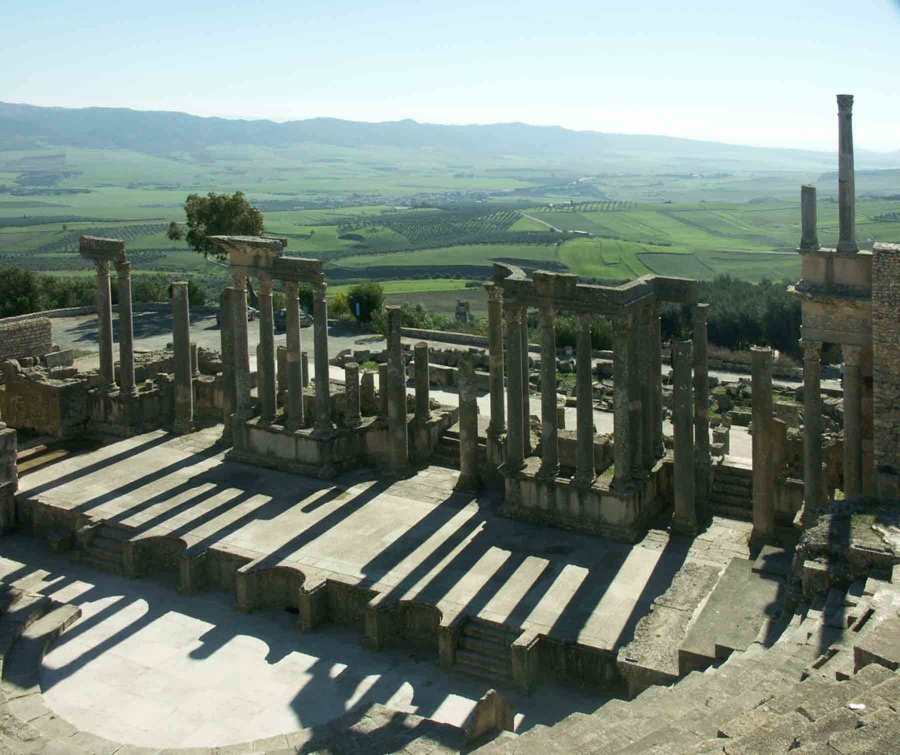 Ancient Roman ruins with columns