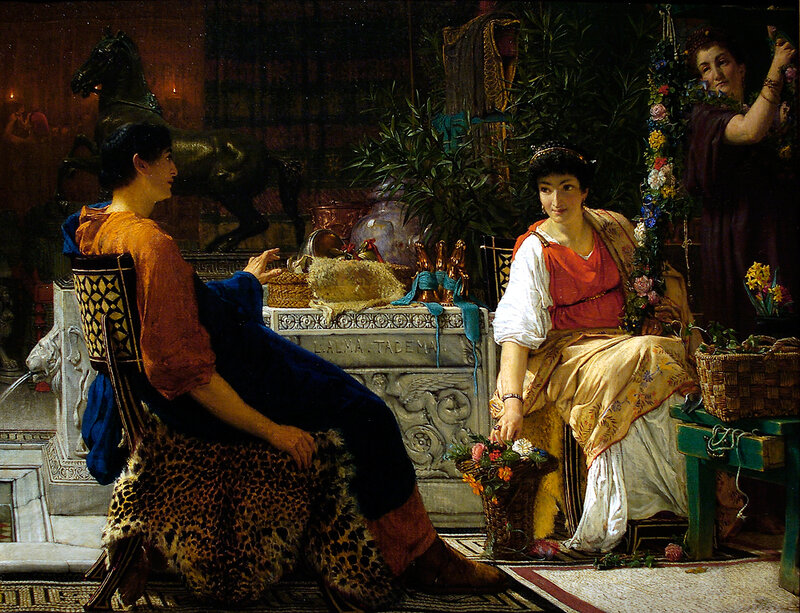 Ancient Roman women in a garden
