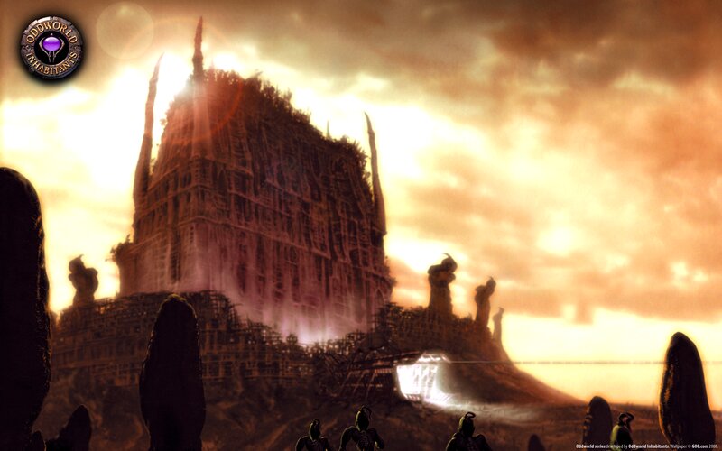 Ancient Ruin at Sunset — Orange