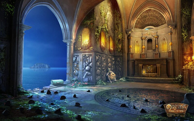 Ancient Ruin by the Sea — Blue