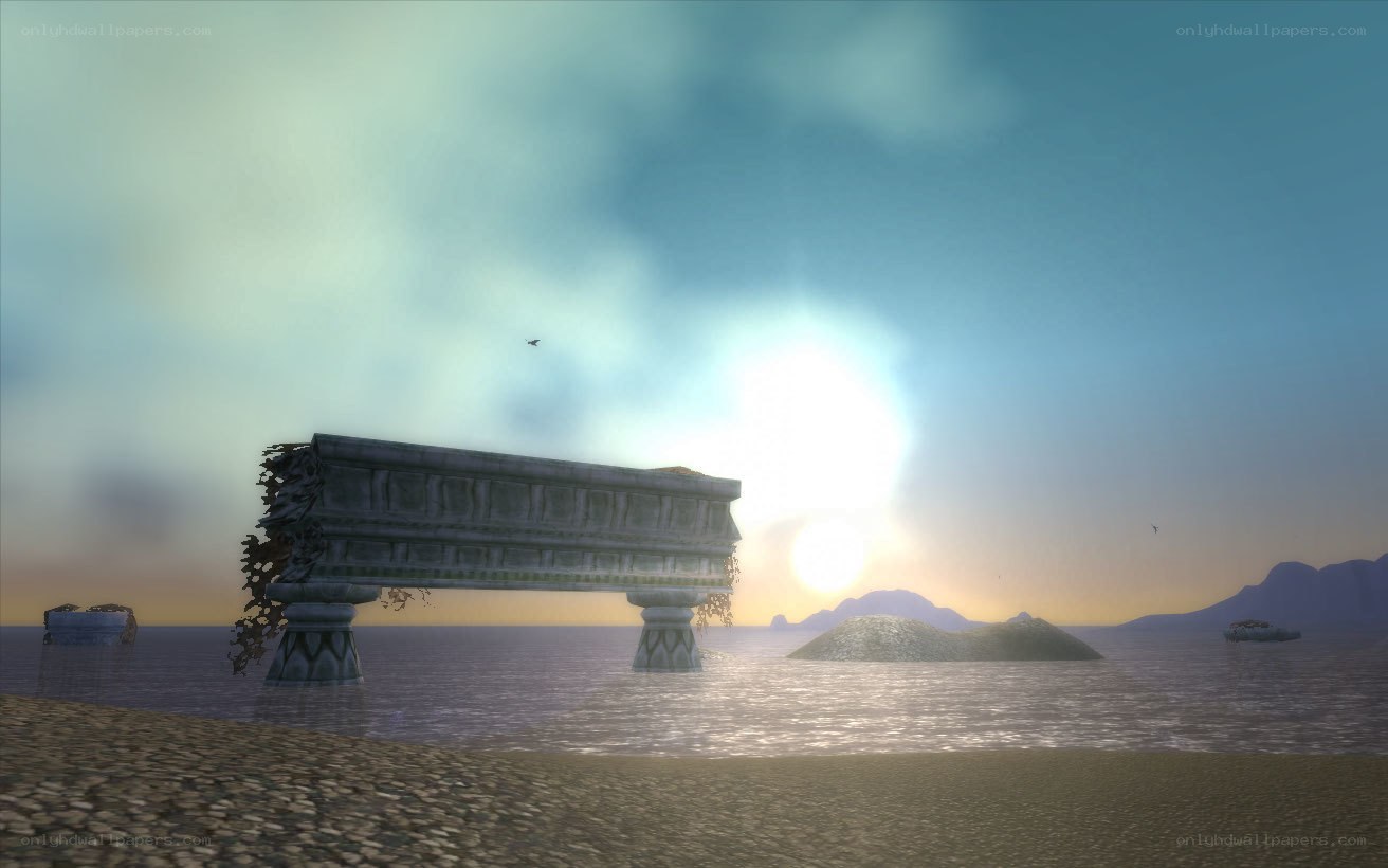 ancient ruin by the sea