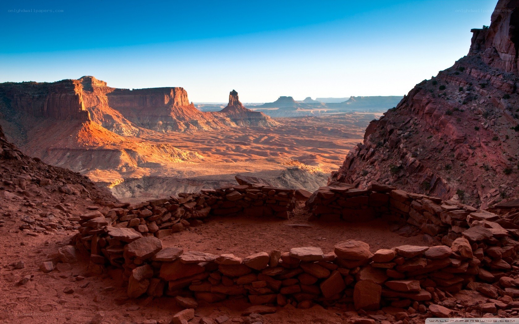Ancient ruin in desert canyon