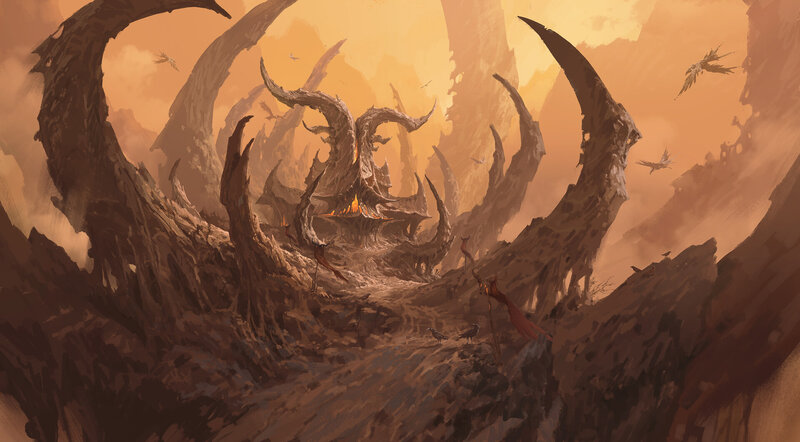 Ancient Ruin in Desert — Orange