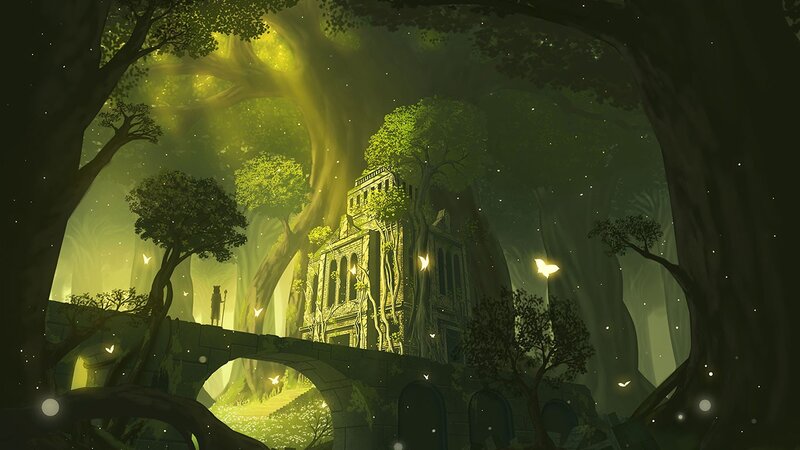 Ancient Ruin in Forest — Green, Mysterious