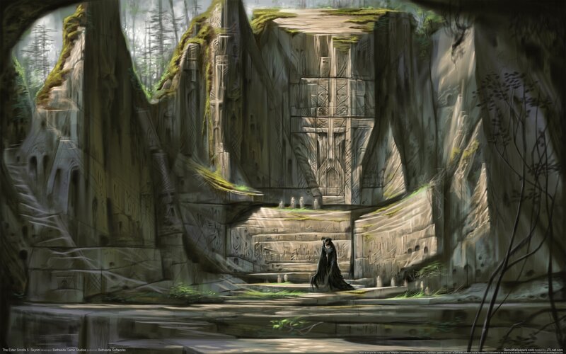 ancient ruin in forest