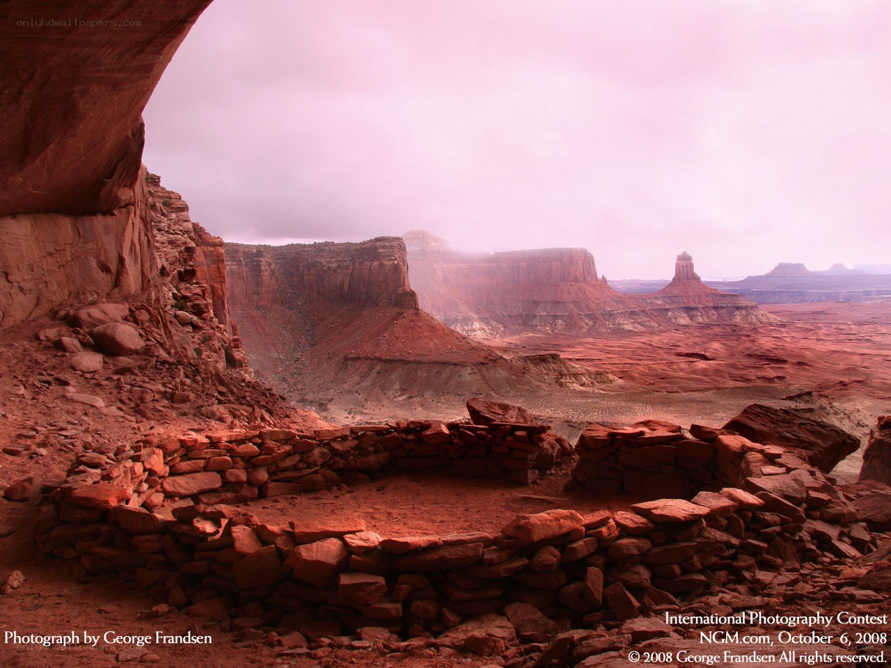Ancient ruin in red canyon