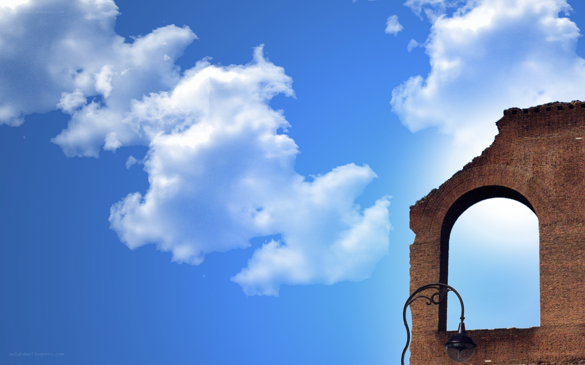 Ancient ruin with blue sky
