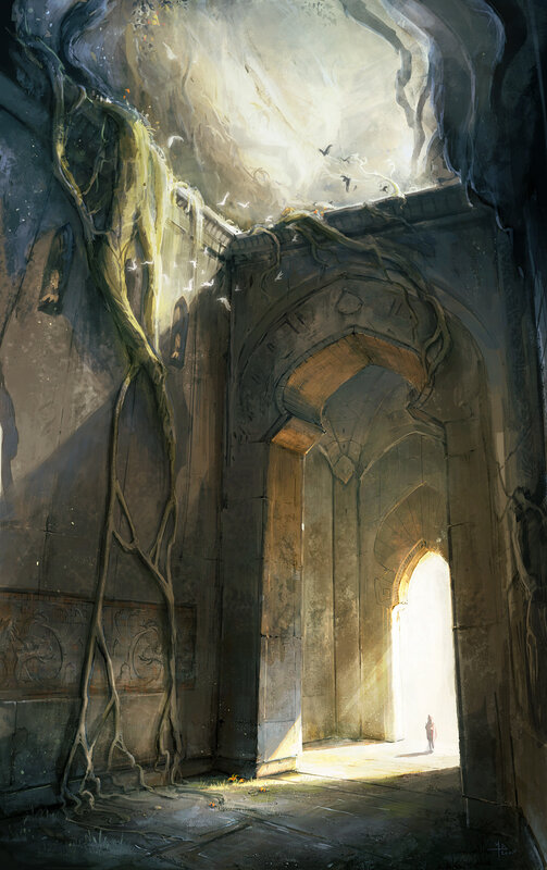 ancient ruin with sunlight