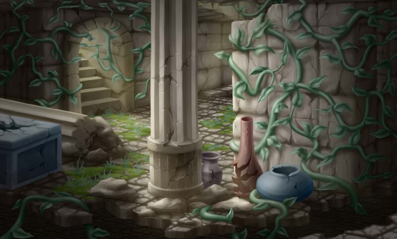 Ancient Ruin with Vines