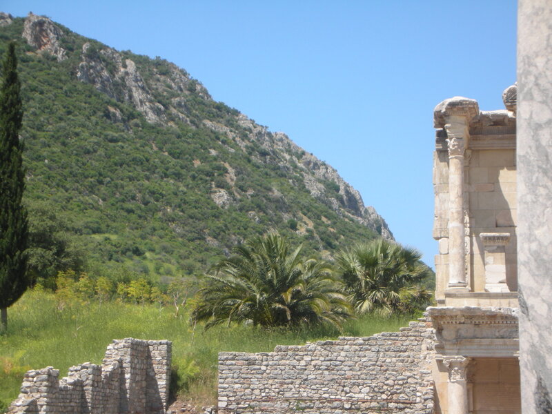 Ancient Ruins and Mountain