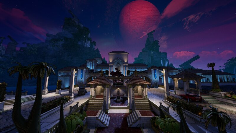 Ancient Ruins at Night — Purple, Dramatic