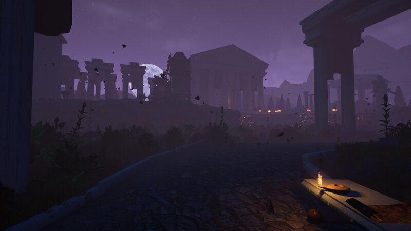 Ancient Ruins at Night — Purple