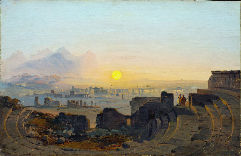 Ancient Ruins at Sunset — Yellow