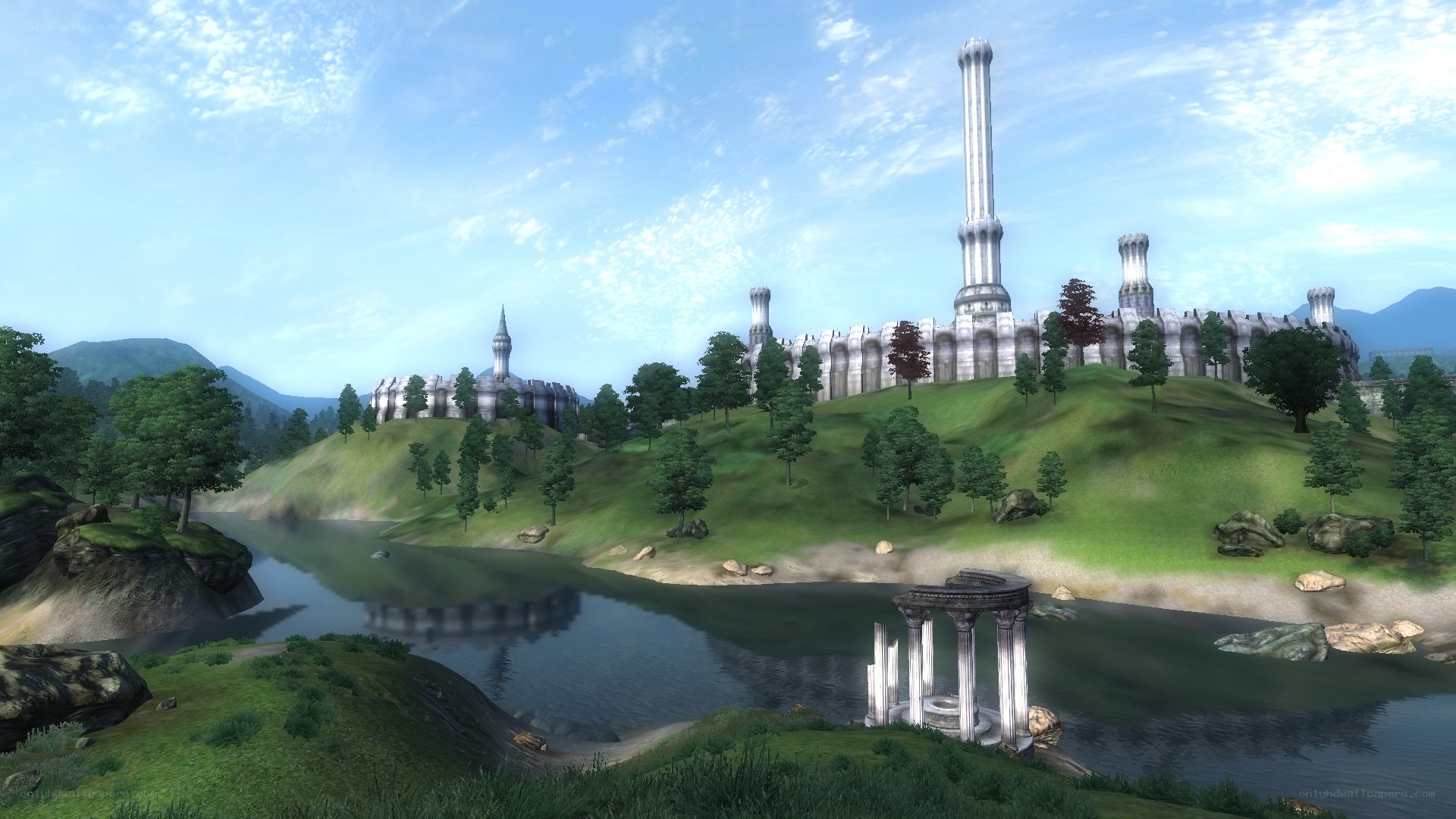 ancient ruins by the river